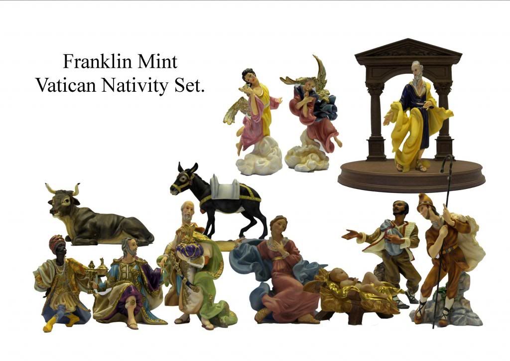 Franklin Mint The Vatican 13 piece Nativity Porcelain sculpture